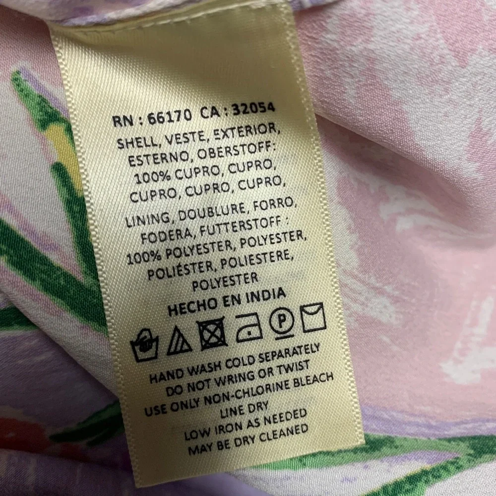 HD IN PARIS Anthropologie Women's Sz 0 Dipped Chroma Swing Dress Purple Yellow - Picture 9 of 10